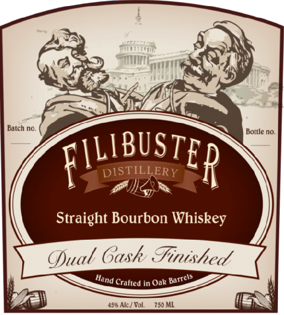 Filibuster - Straight Bourbon Whiskey - Dual Cask Finished label