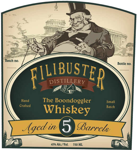 Filibuster - The Boondoggler Whiskey label