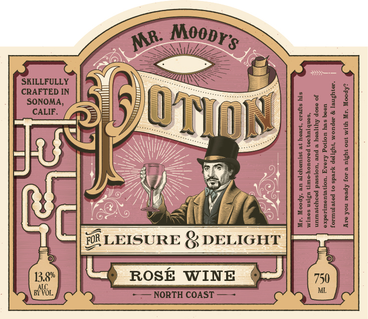 Mr. Moody's Potion - Rose  label