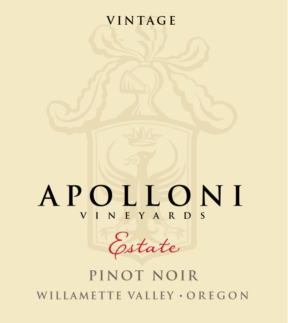 Apolloni Vineyard - Estate Pinot Noir label