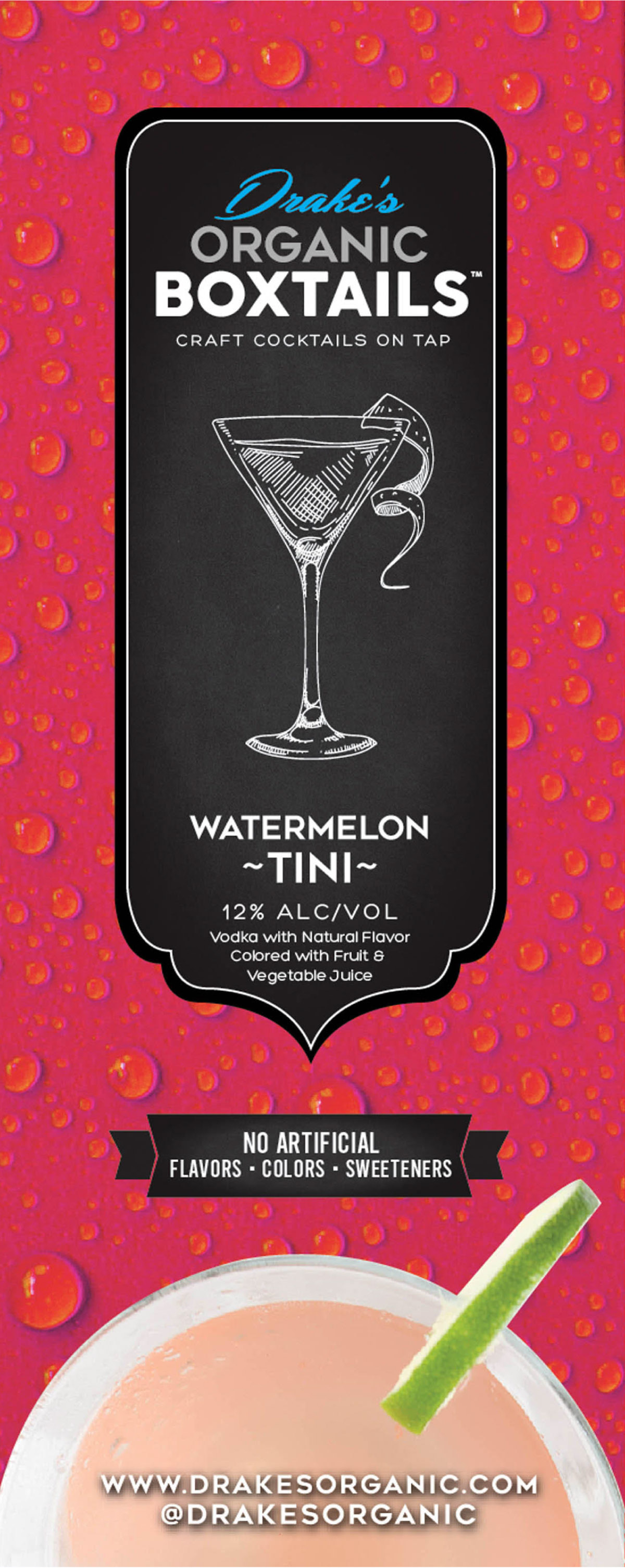 Drake's Organic Boxtails - Watermelon-tini label