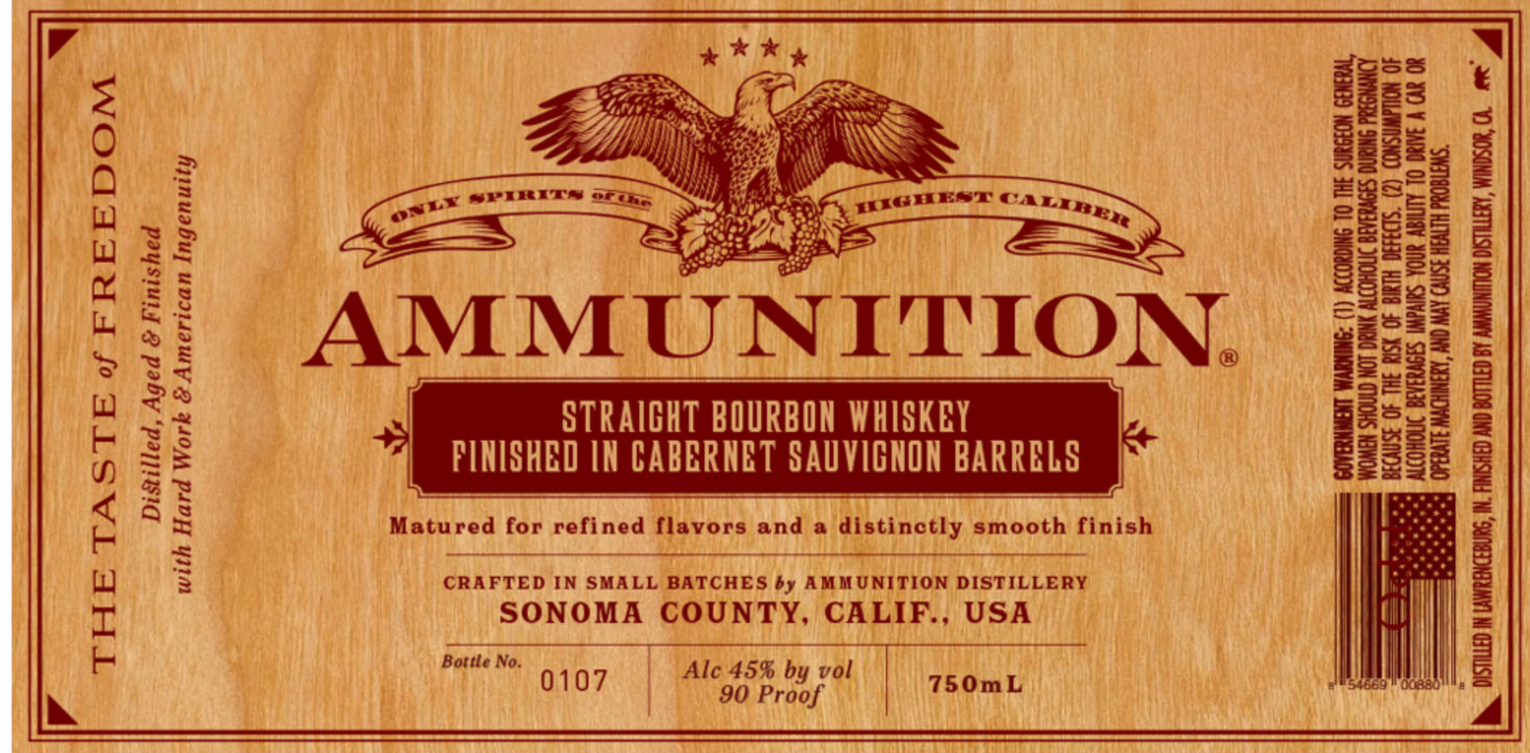 Ammunition - Straight Bourbon Whiskey label