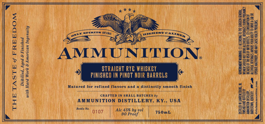 Ammunition - Straight Rye Whiskey label