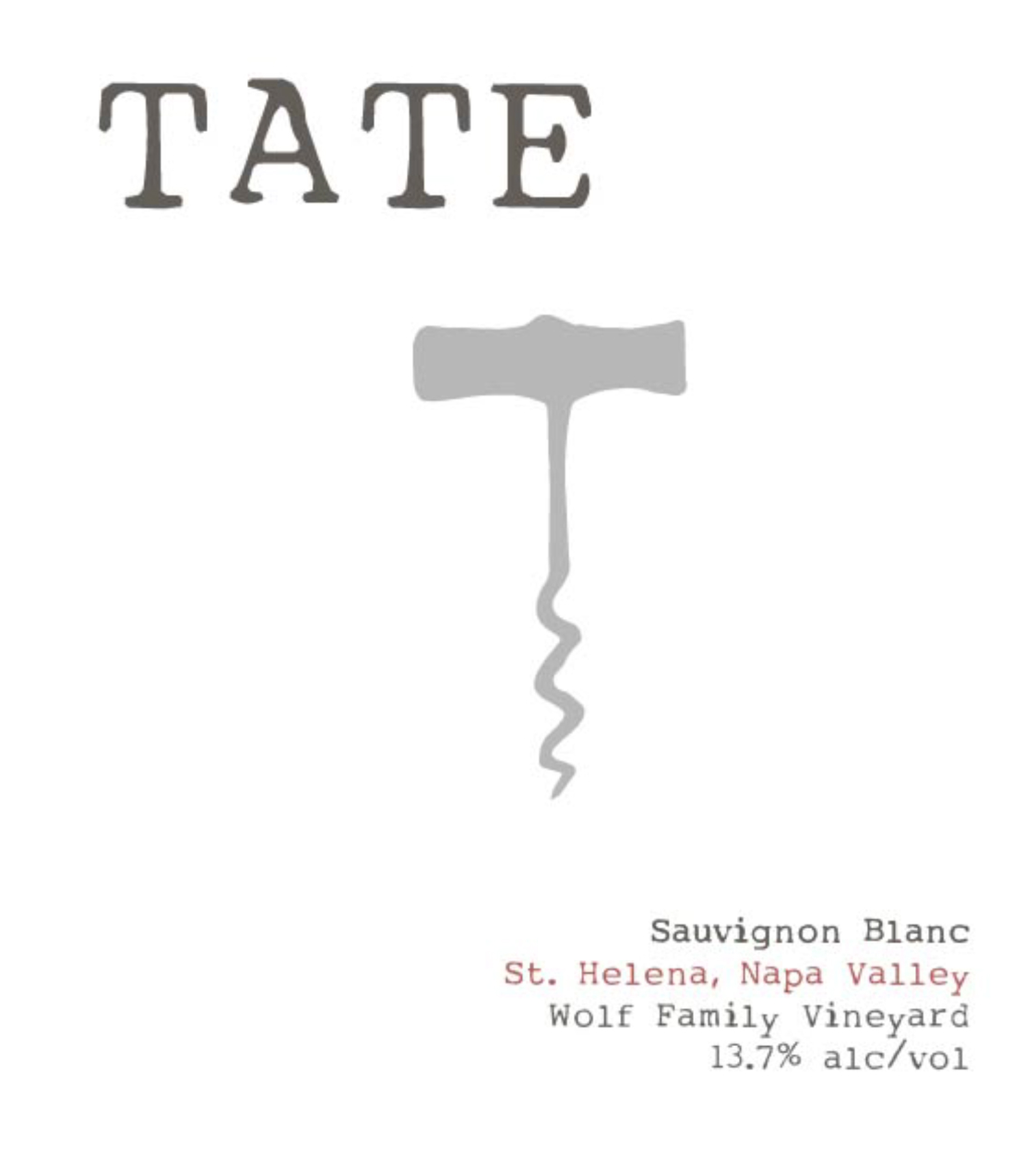 Tate Wine - Yountville - Sauvignon Blanc label
