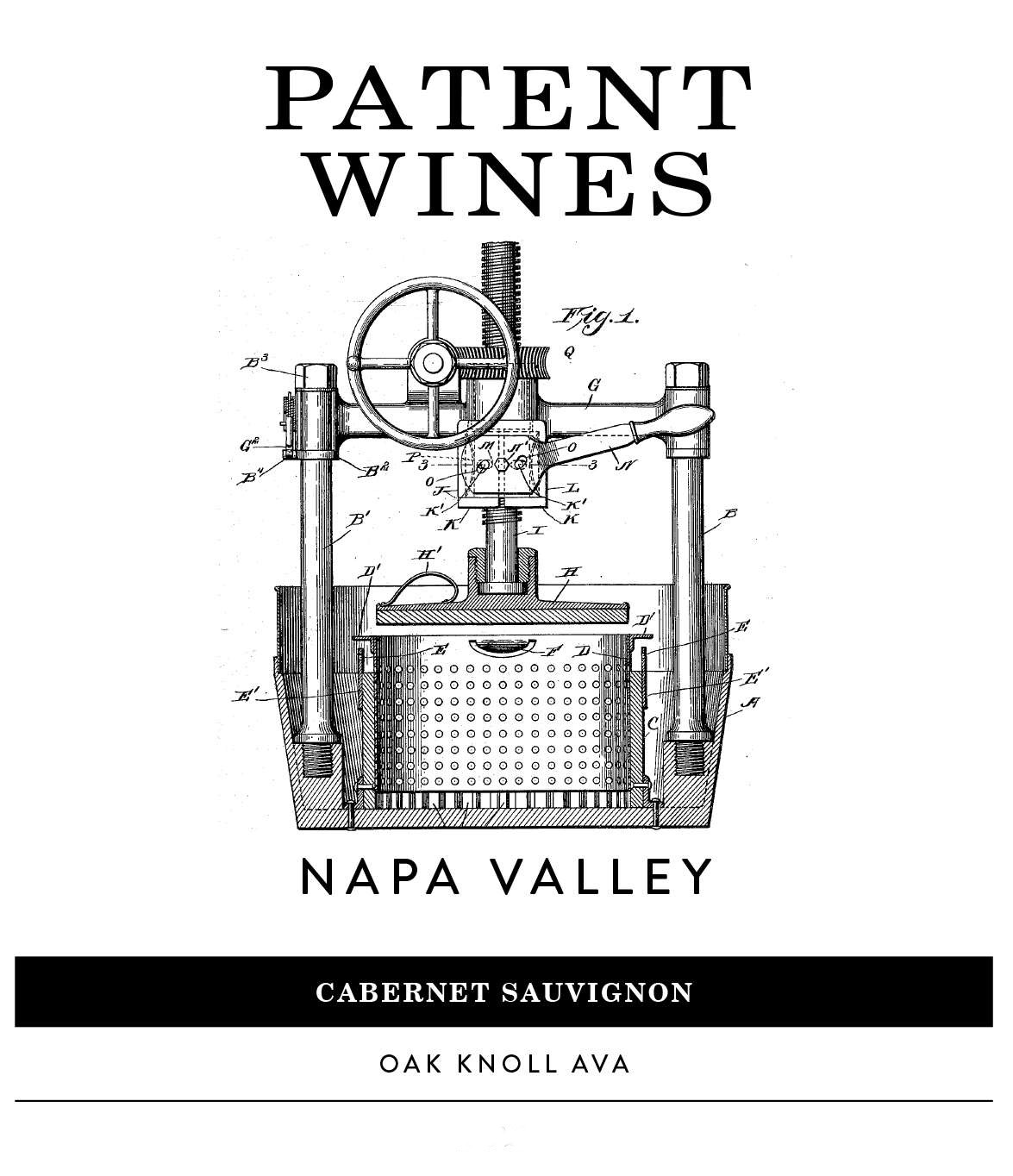 Patent Wines - Cabernet Sauvignon label