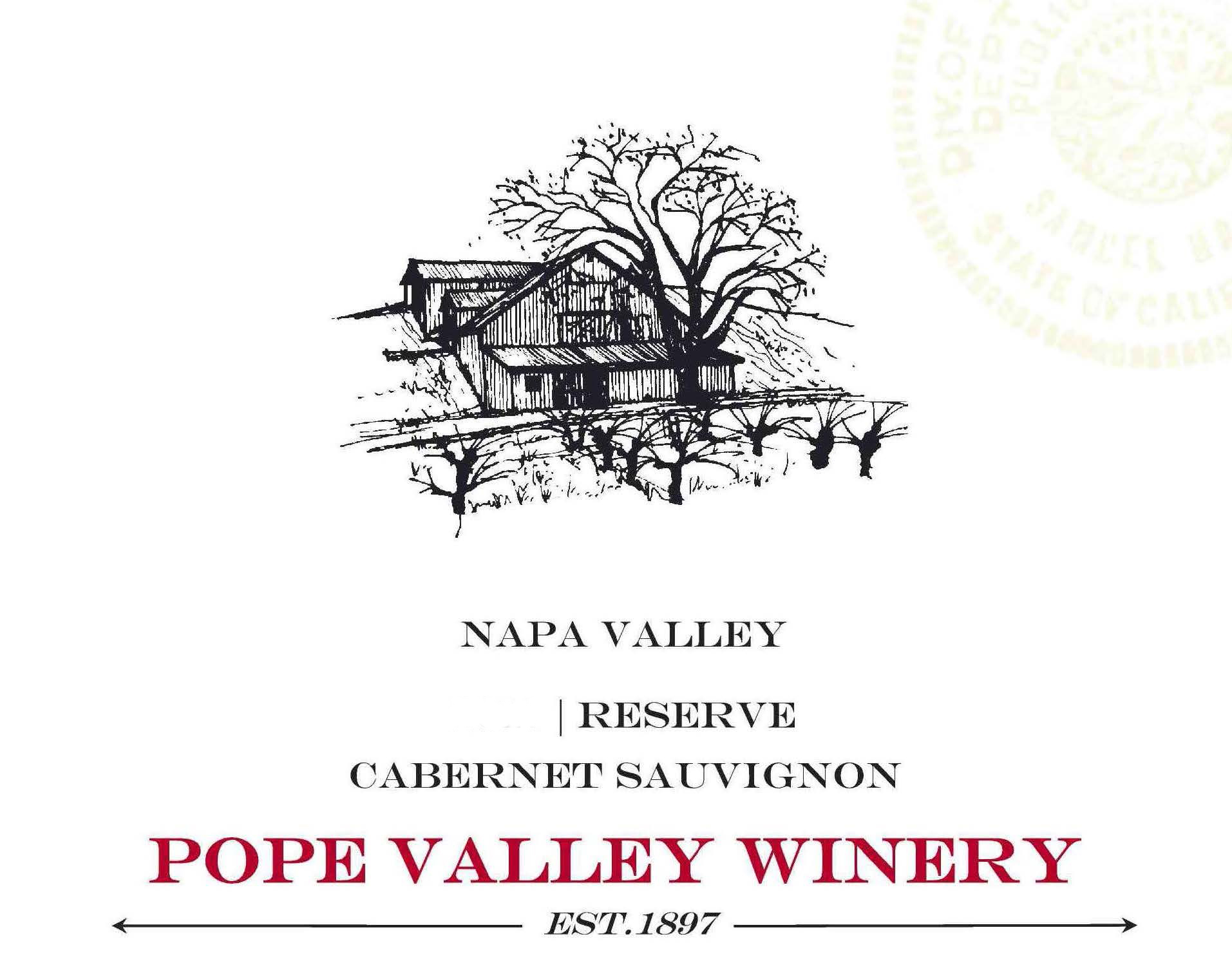 Pope Valley Winery - Cabernet Sauvignon Reserve - Napa label