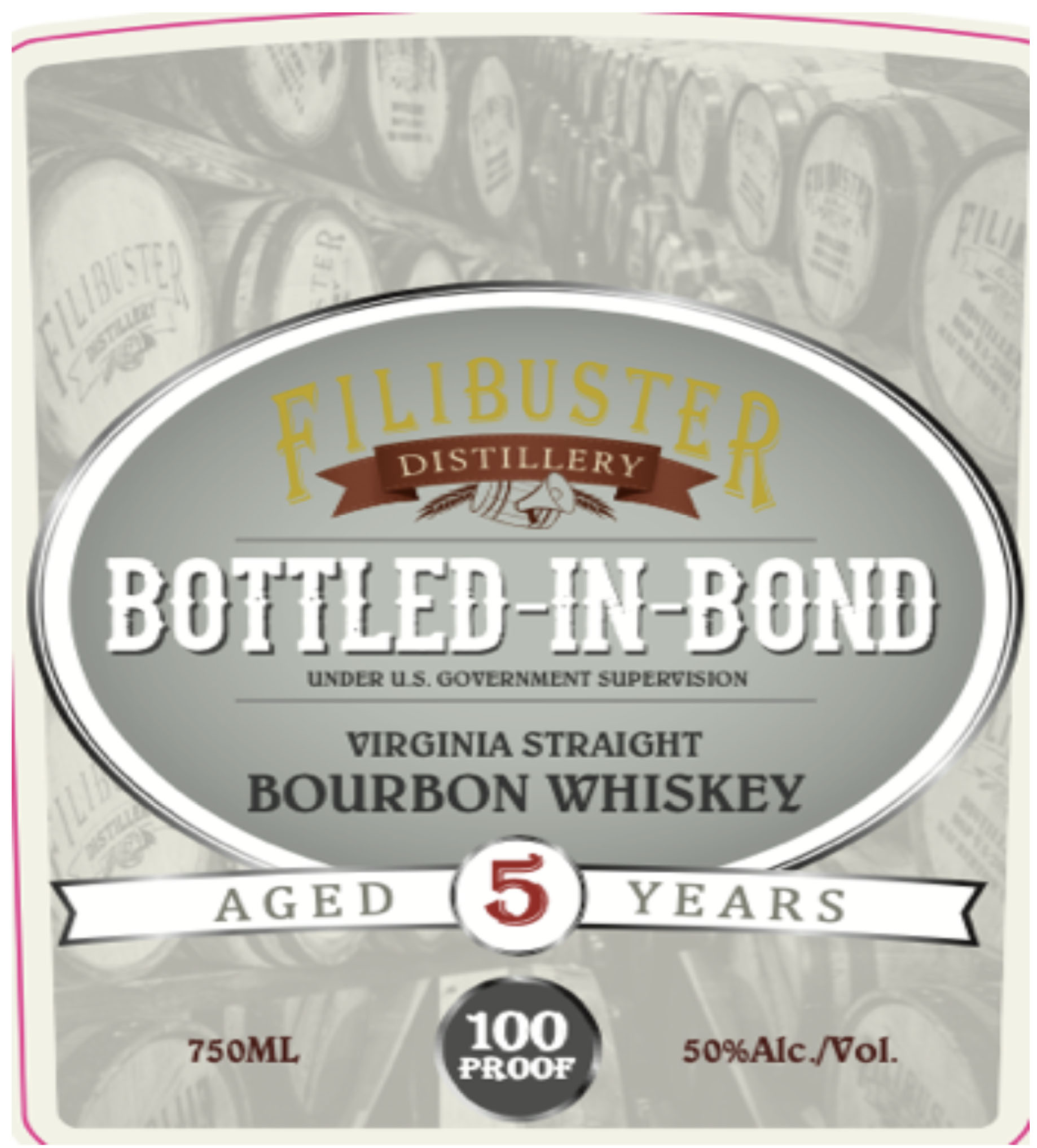 Filibuster - Bottled in Bond - Straight Bourbon Whiskey label