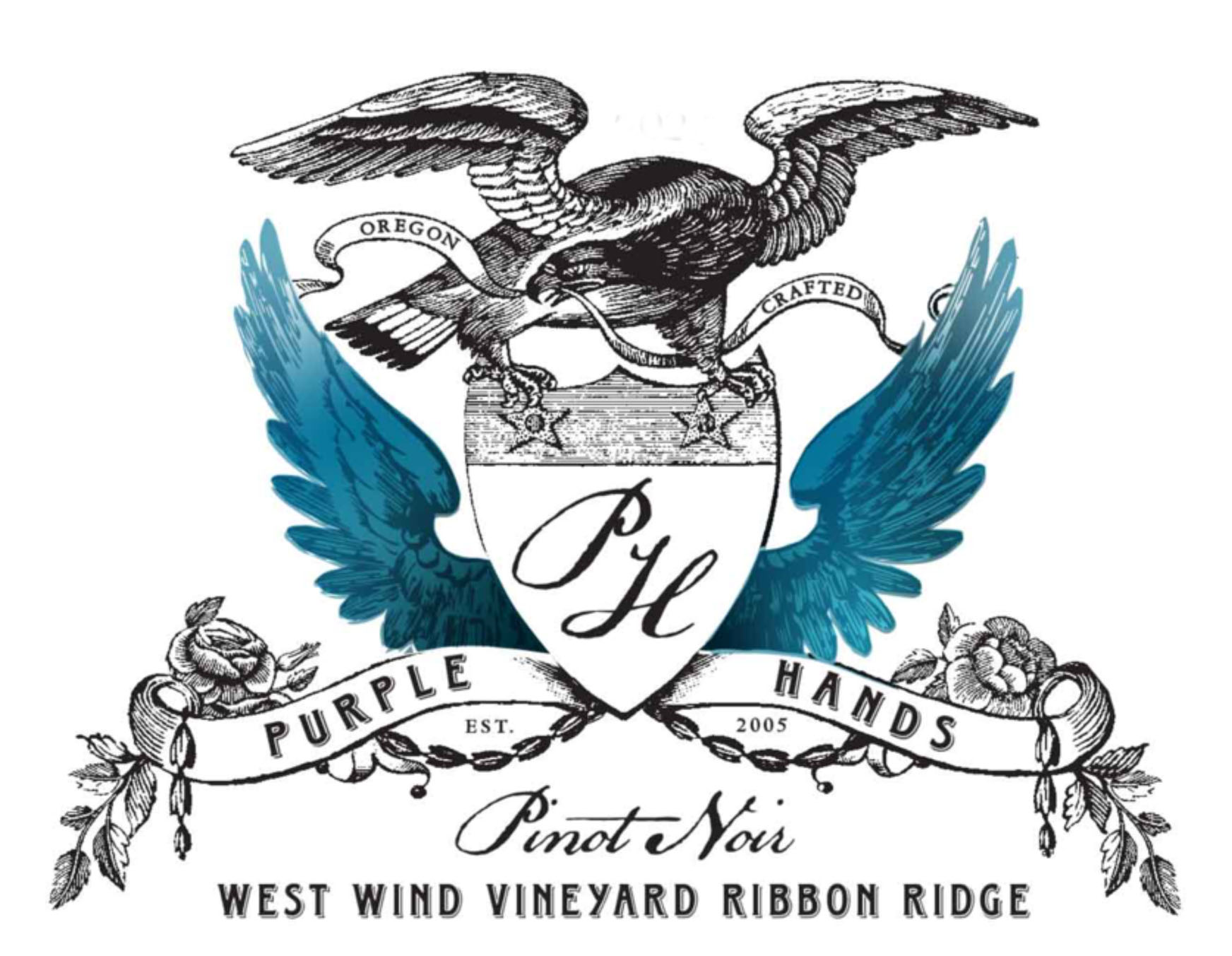 Purple Hands - Pinot Noir - West Wind Vineyard label