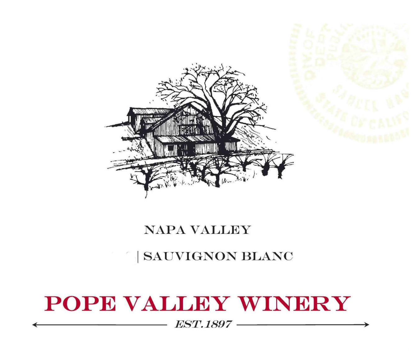 Pope Valley Winery - Sauvignon Blanc - Napa label