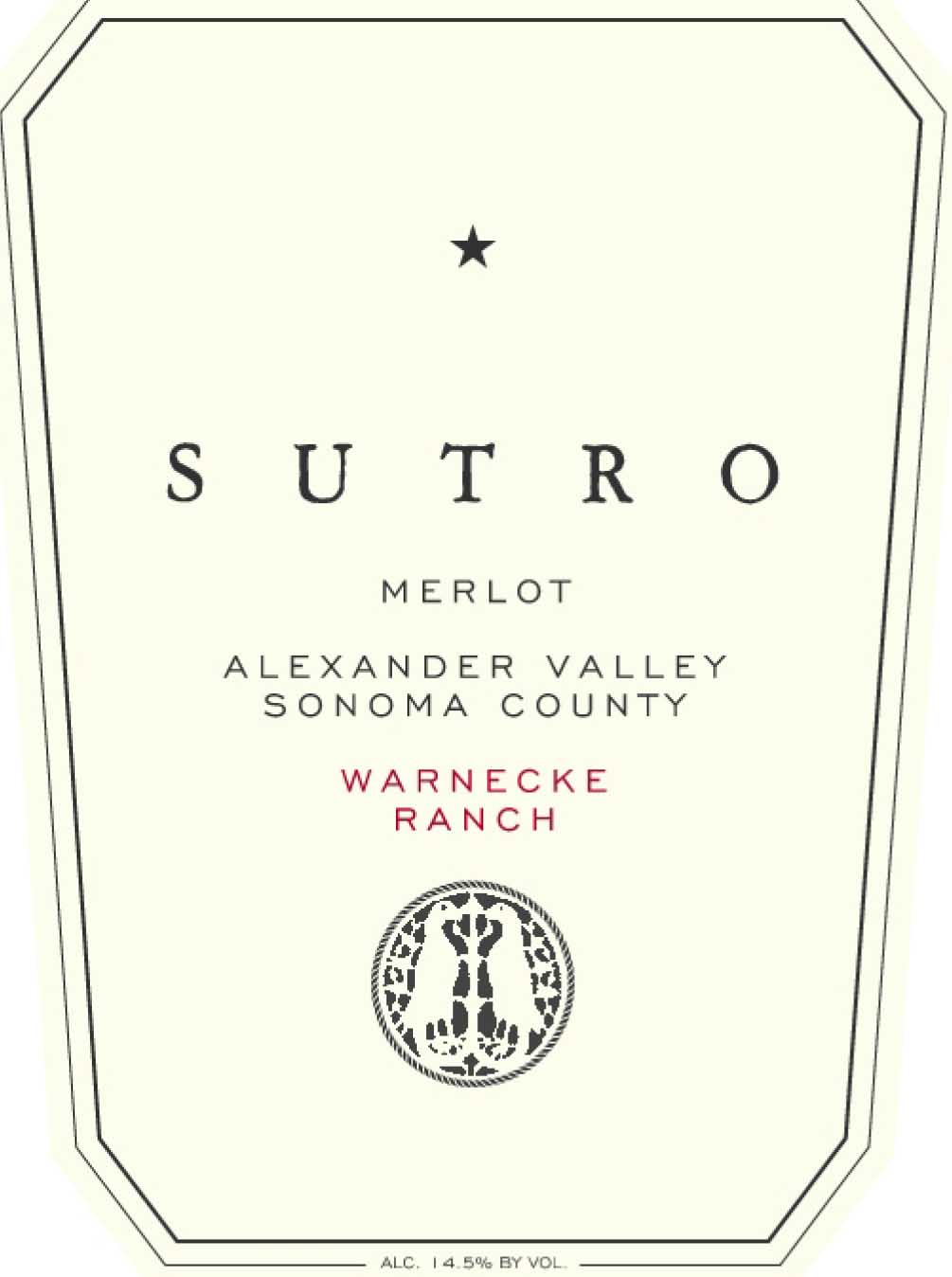 Sutro - Merlot label