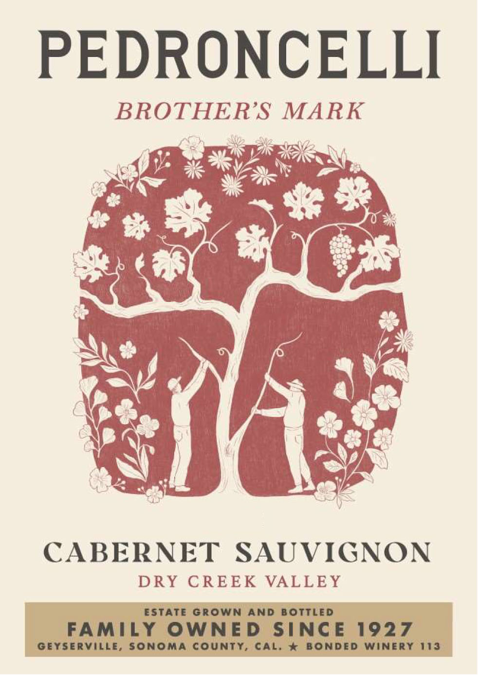 Pedroncelli - Cabernet Sauvignon - Brother's Mark label
