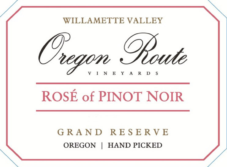 Oregon Route Vineyards - Rose of Pinot Noir label