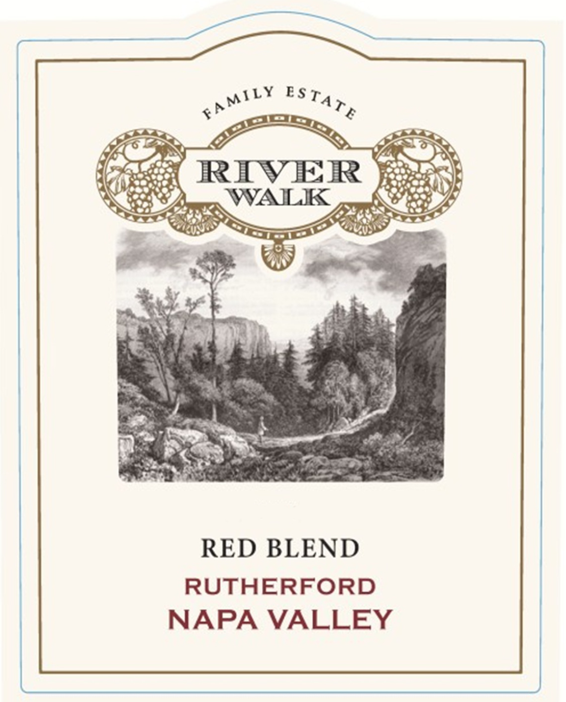 River Walk - Rutherford Red Blend label