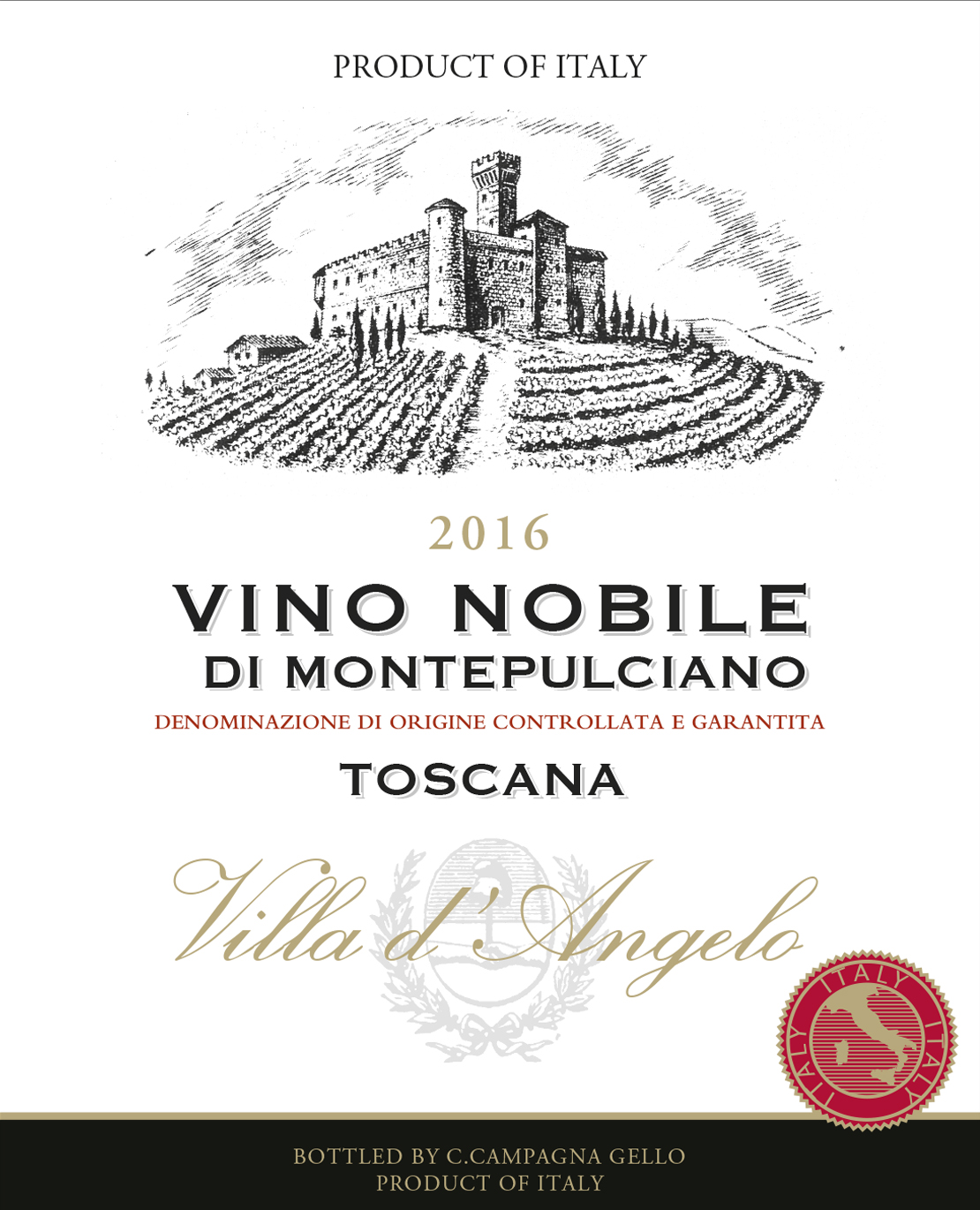 Villa d'Angelo - Vino Nobile Di Montepulciano label