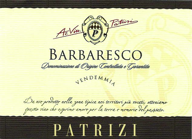 Patrizi - Barbaresco label