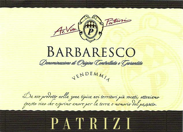 Patrizi - Barbaresco label