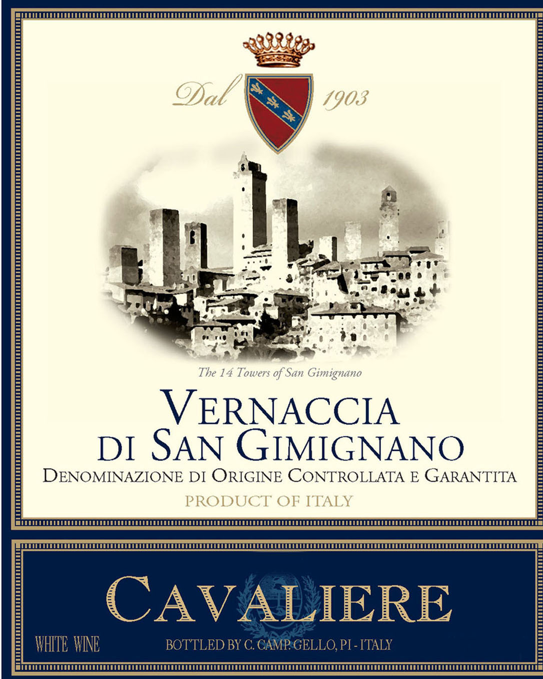 Cavaliere - Vernaccia Di San Gimignano label