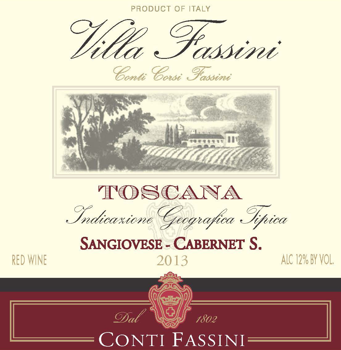 Villa Fassini - Sangiovese Cabernet label