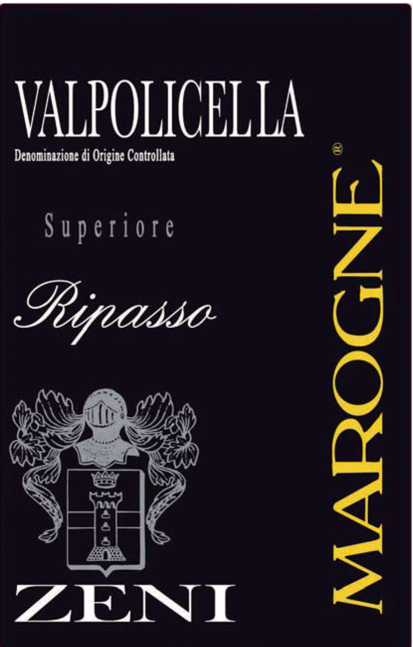 Zeni - Valpolicella Superiore Ripasso Marogne label