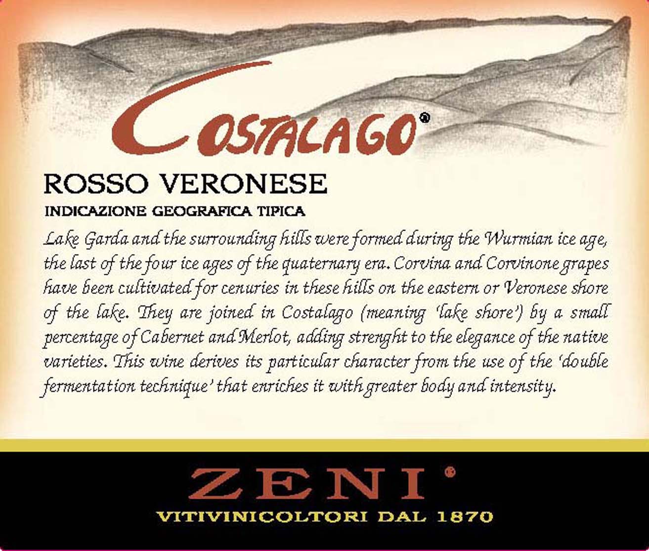 Zeni - Costalago Rosso Veronese label