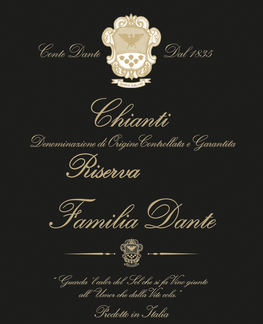 Familia Dante - Chianti Riserva  label