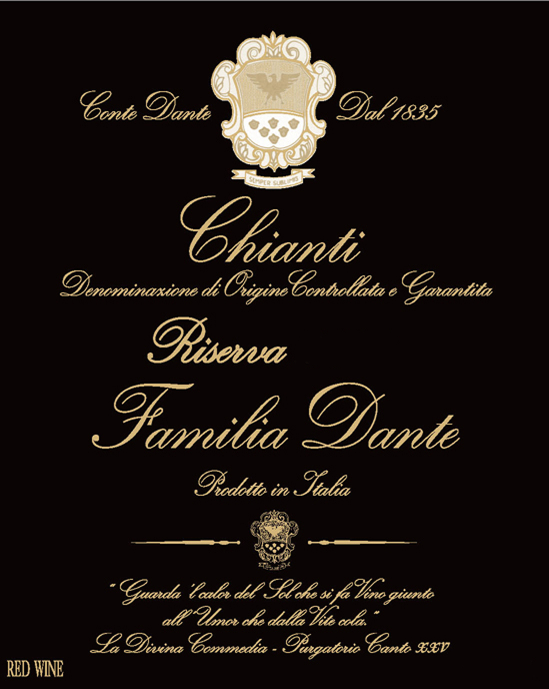 Familia Dante - Chianti Riserva  label