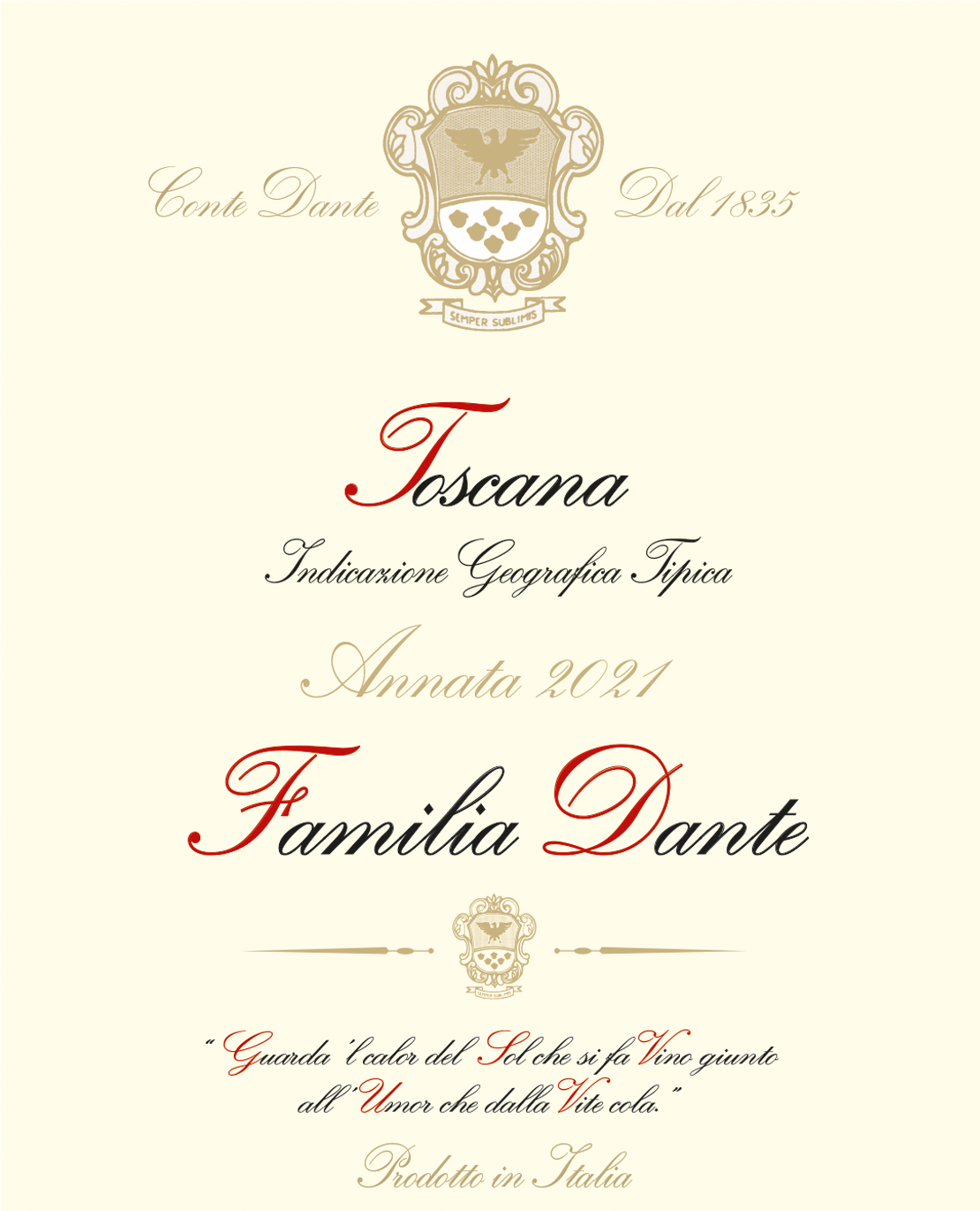 Familia Dante - Super Toscana label