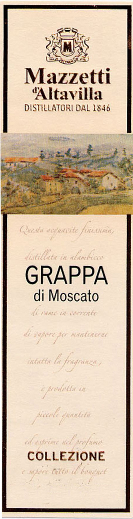 Mazzetti d'Altavilla - Grappa di Moscato label