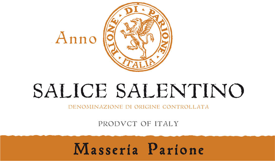 Masseria Parione - Salice Salentino label