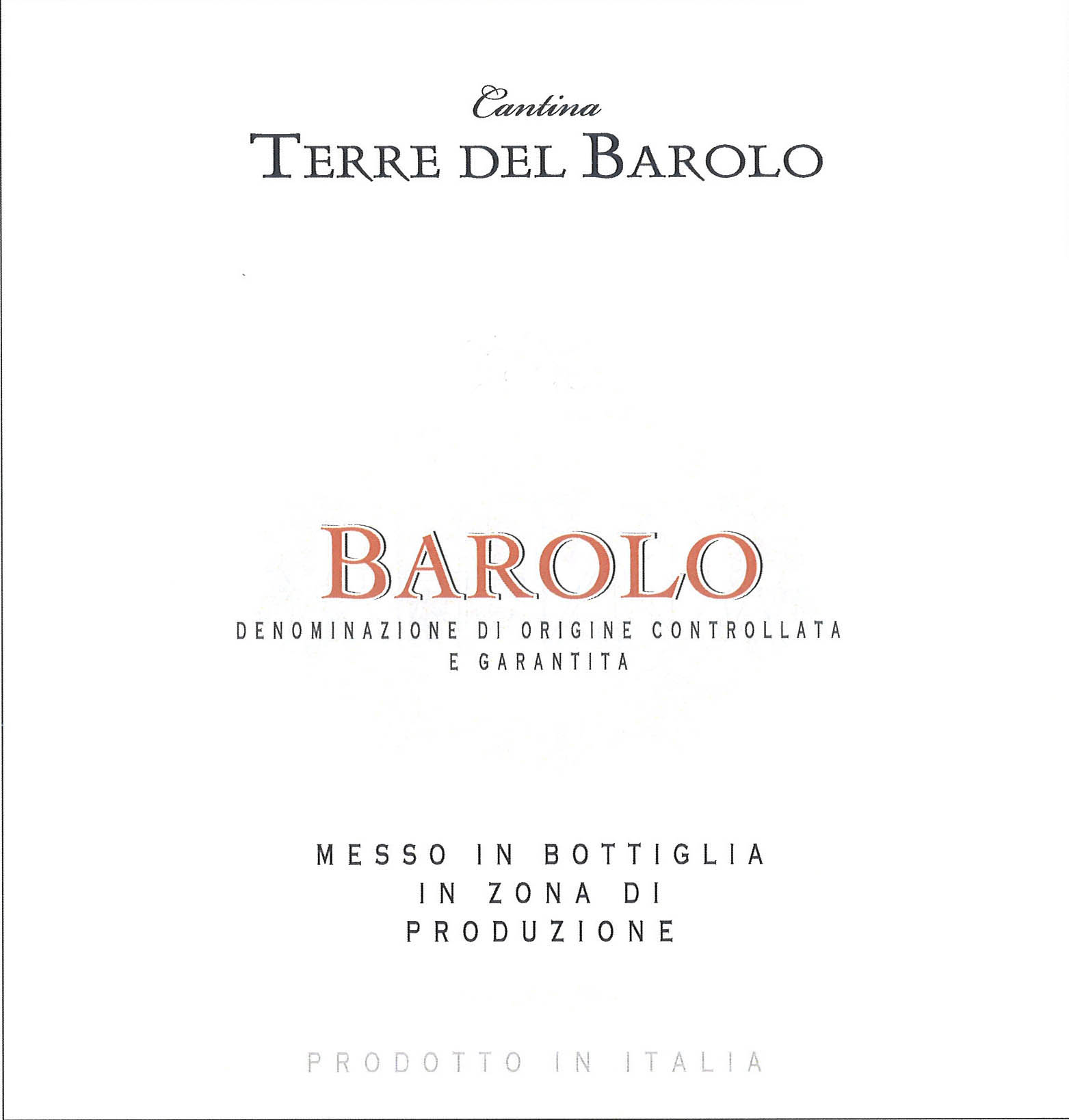 Cantina Terre del Barolo - Barolo label