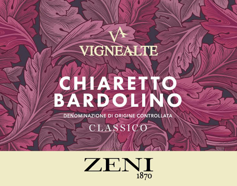 Zeni - Bardolino Chiaretto Classico Vigne Alte Rose label