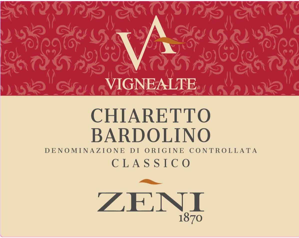 Zeni - Bardolino Chiaretto Classico Vigne Alte Rosé label