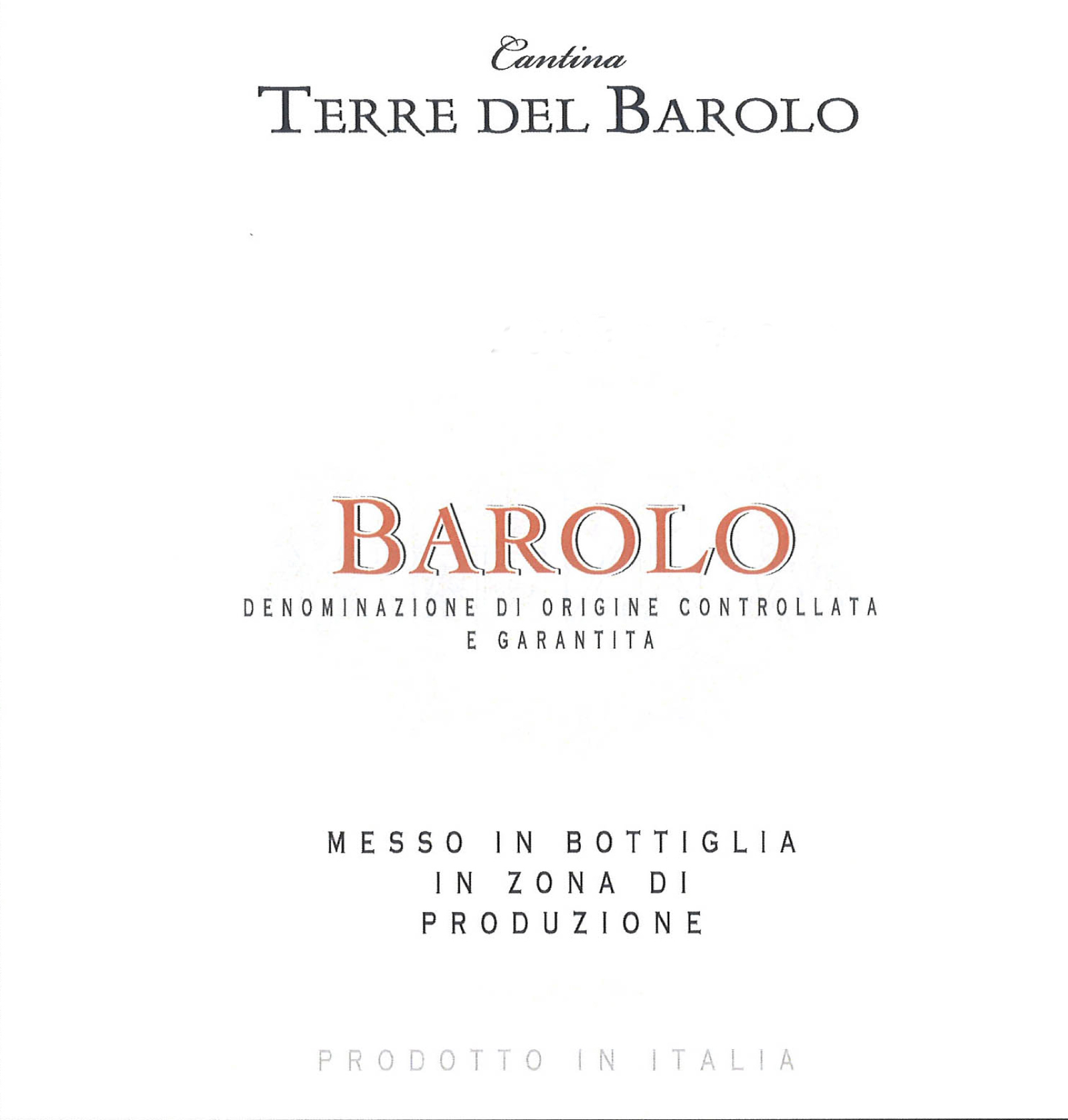 Terre Del Barolo - Barolo label