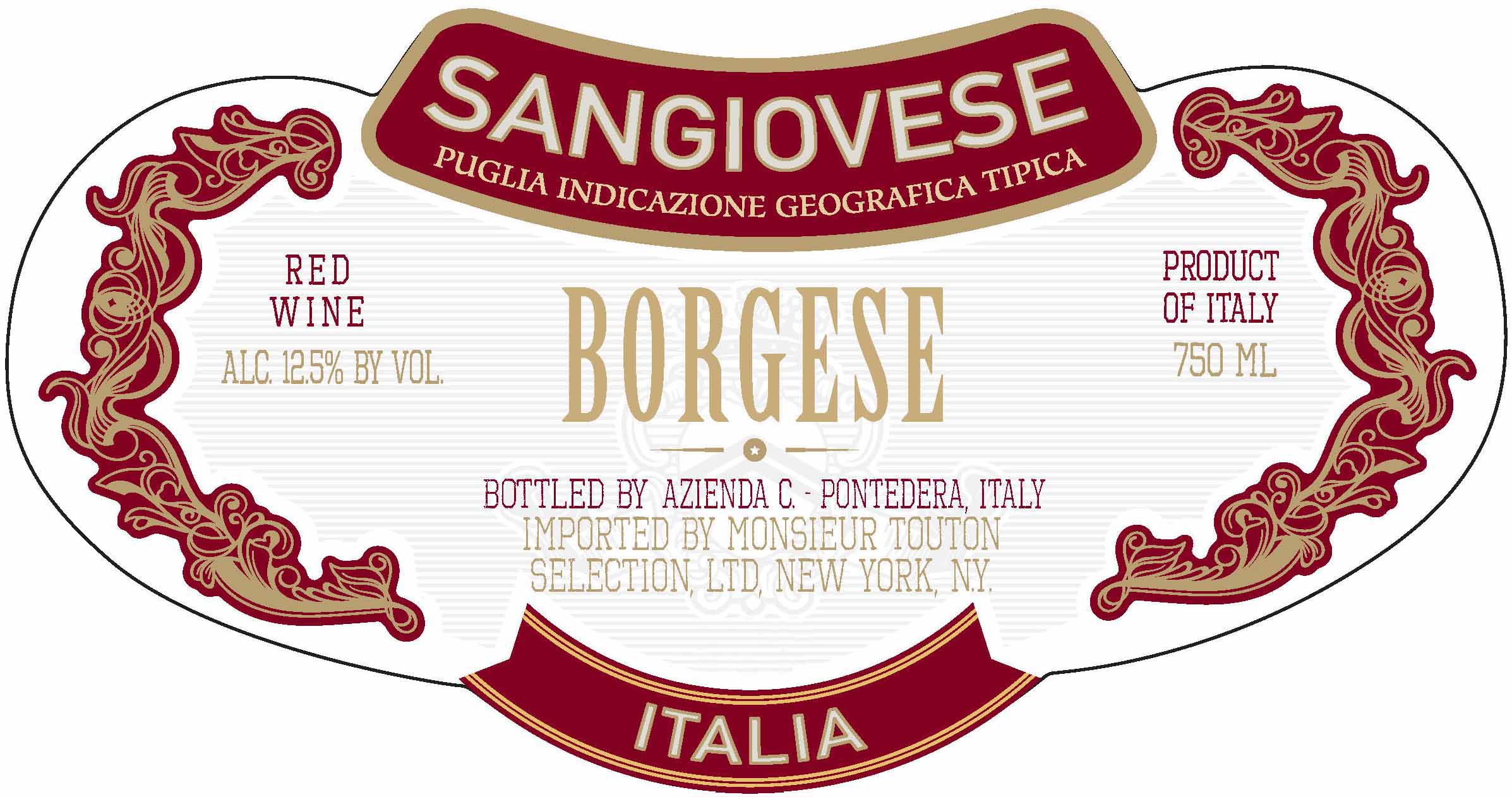 Borgese - Sangiovese - Basket Flask label