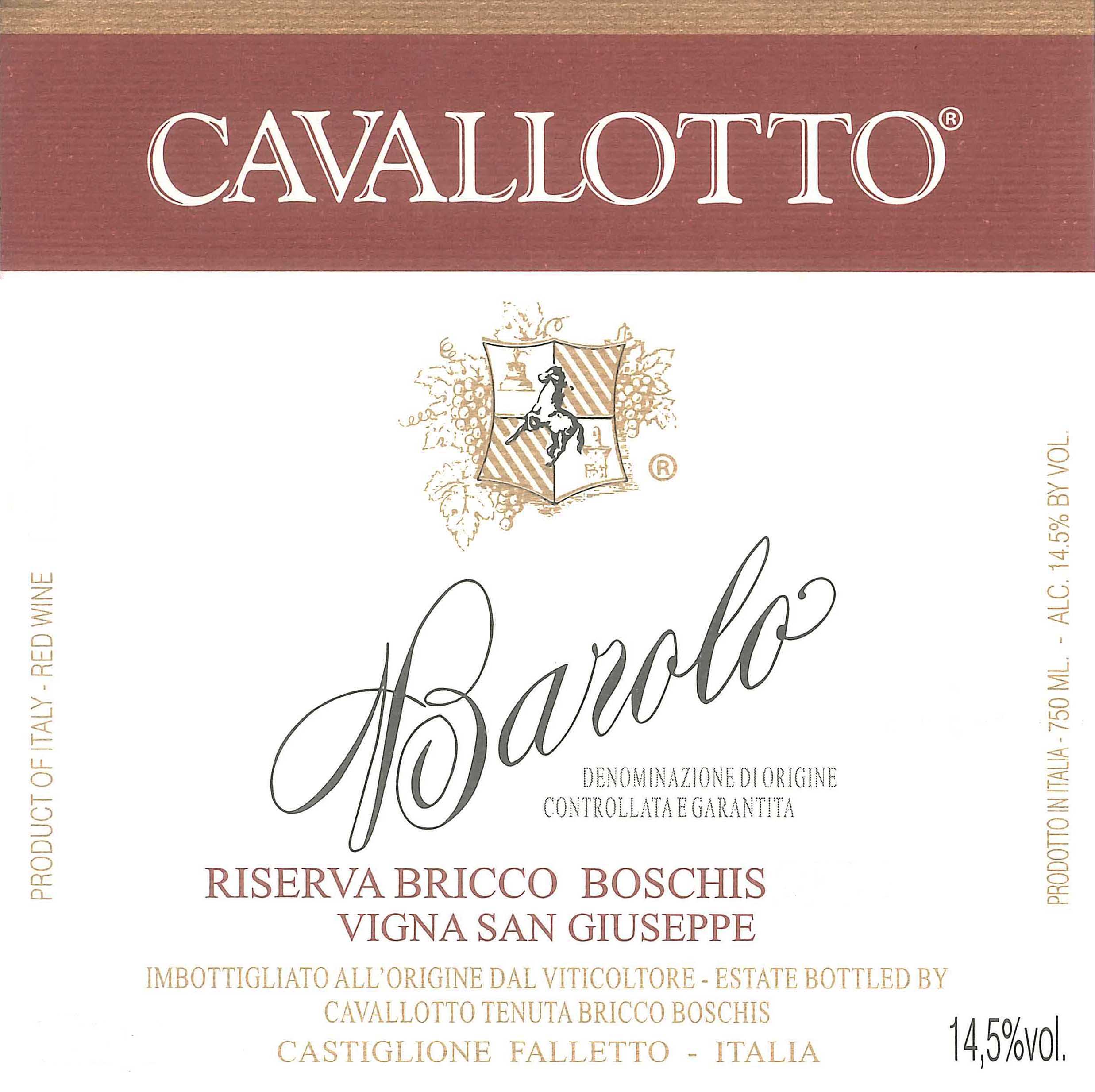 Cavallotto - Riserva Bricco Boschis - San Giuseppe label