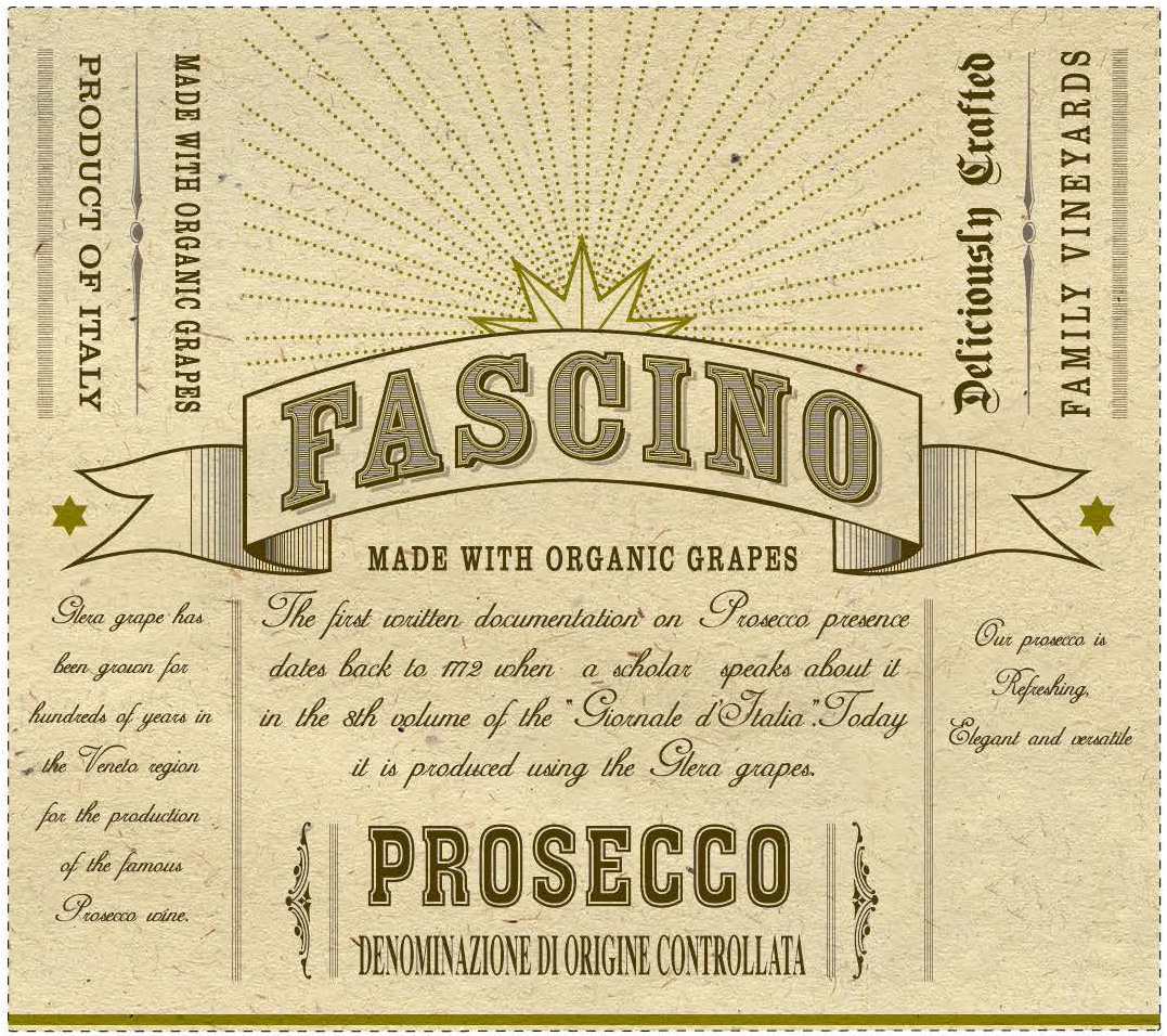 Fascino - Prosecco Organic label