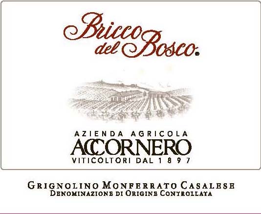 Accornero - Bricco del Bosco label