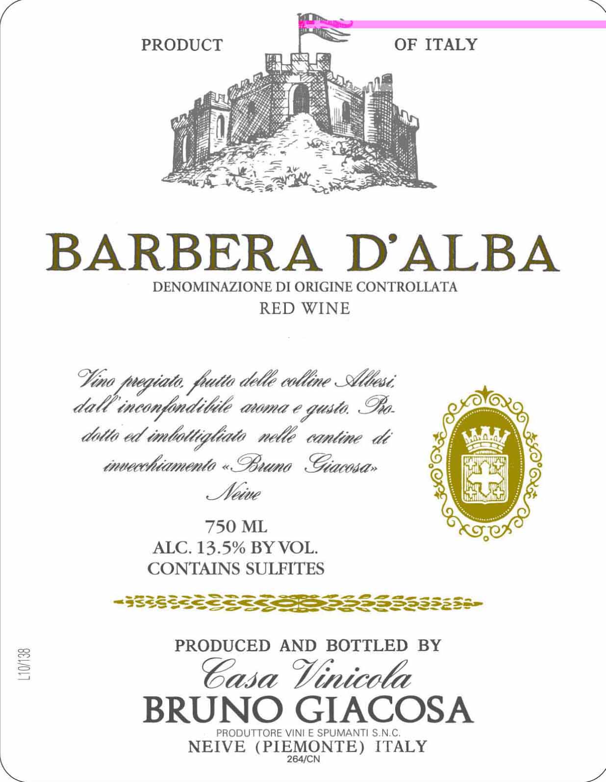 Bruno Giacosa - Barbera D'Alba label