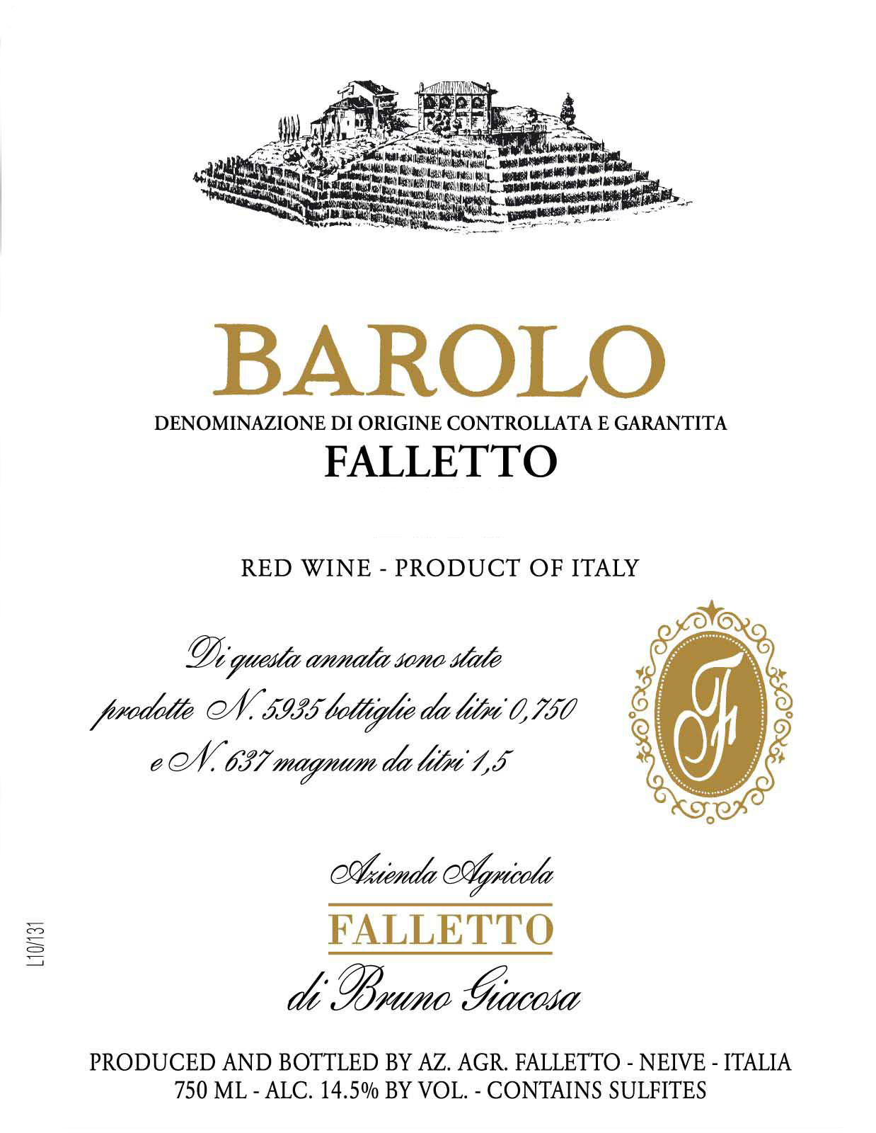 Bruno Giacosa - Barolo Falletto label