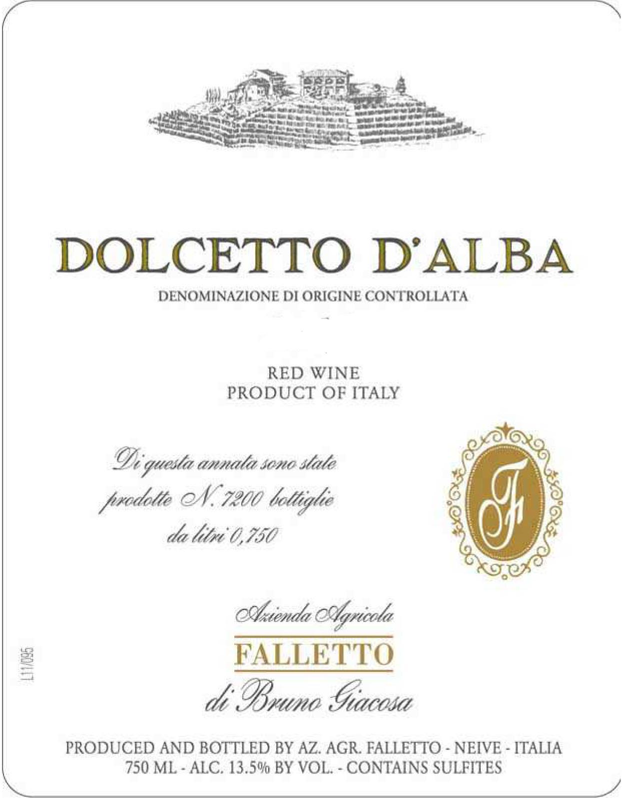 Bruno Giacosa - Dolcetto D'Alba Falletto label