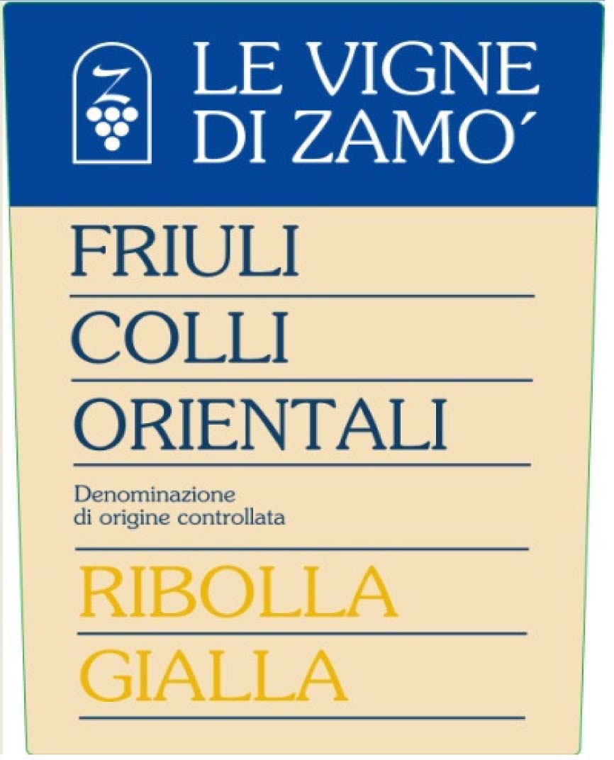 Le Vigne di Zamo - Ribolla Gialla di Rosazzo - Colli Orientali label