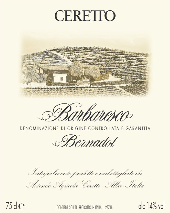 Ceretto - Barbaresco - Bernadot label