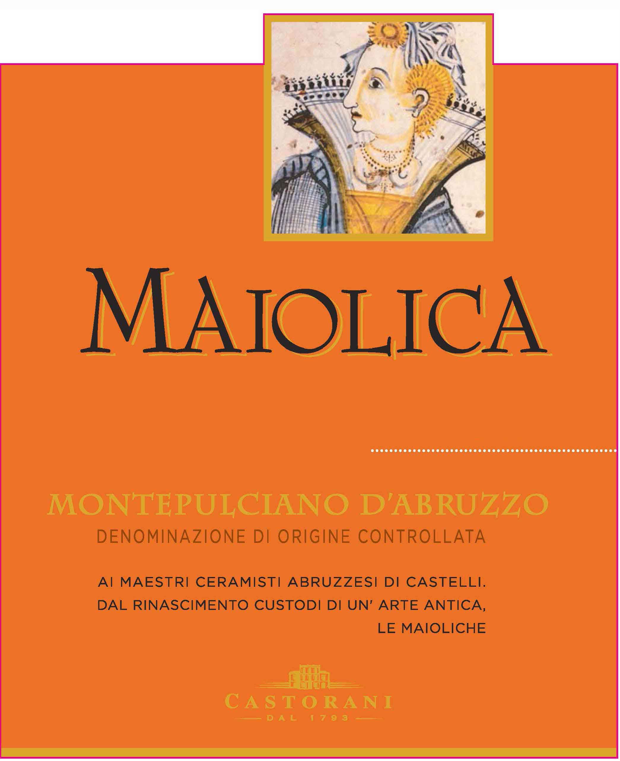 Maiolica - Montepulciano d'Abruzzo label