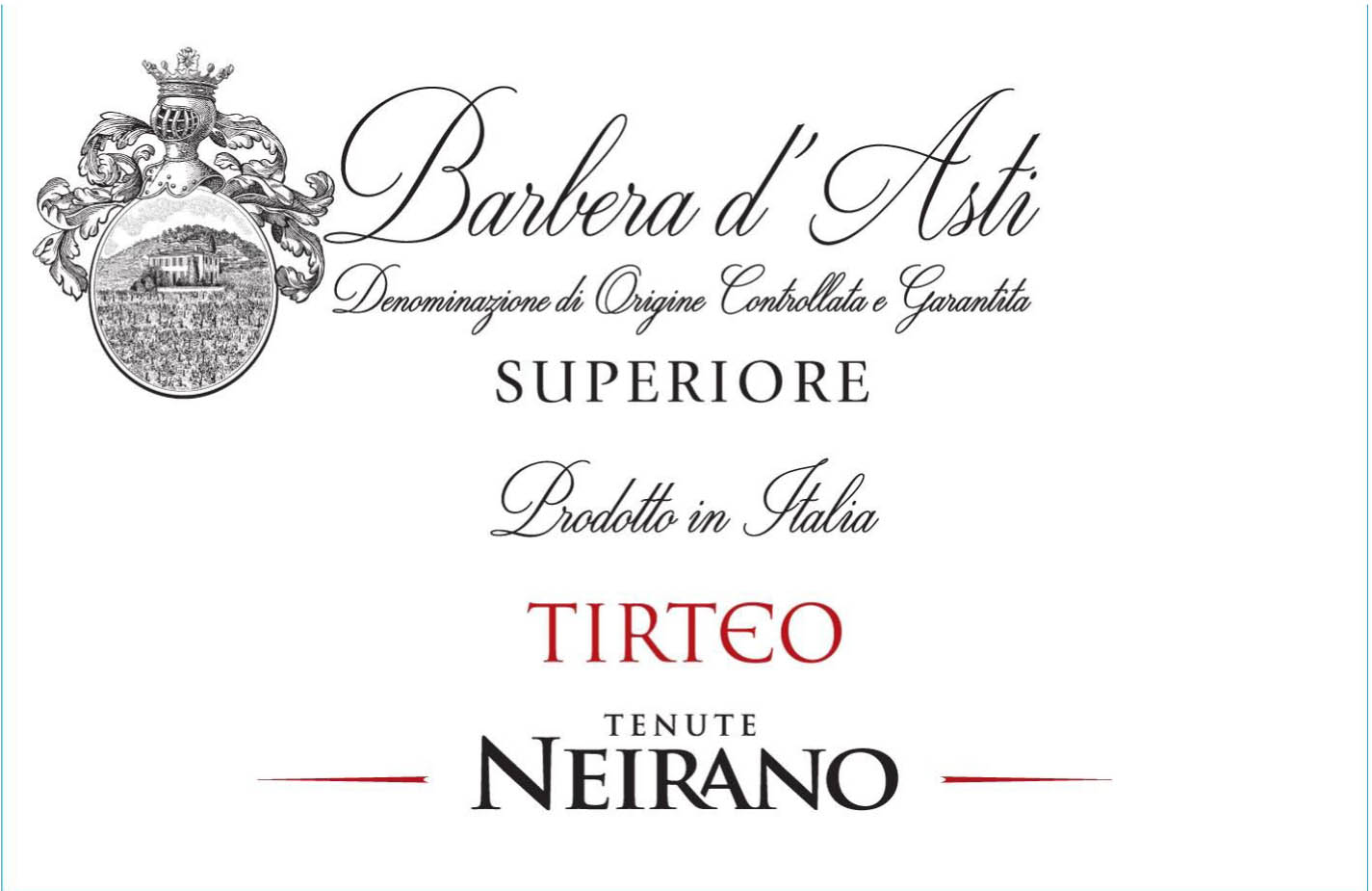 Tenute Neirano - Barbera d'Asti Superiore Tirteo label