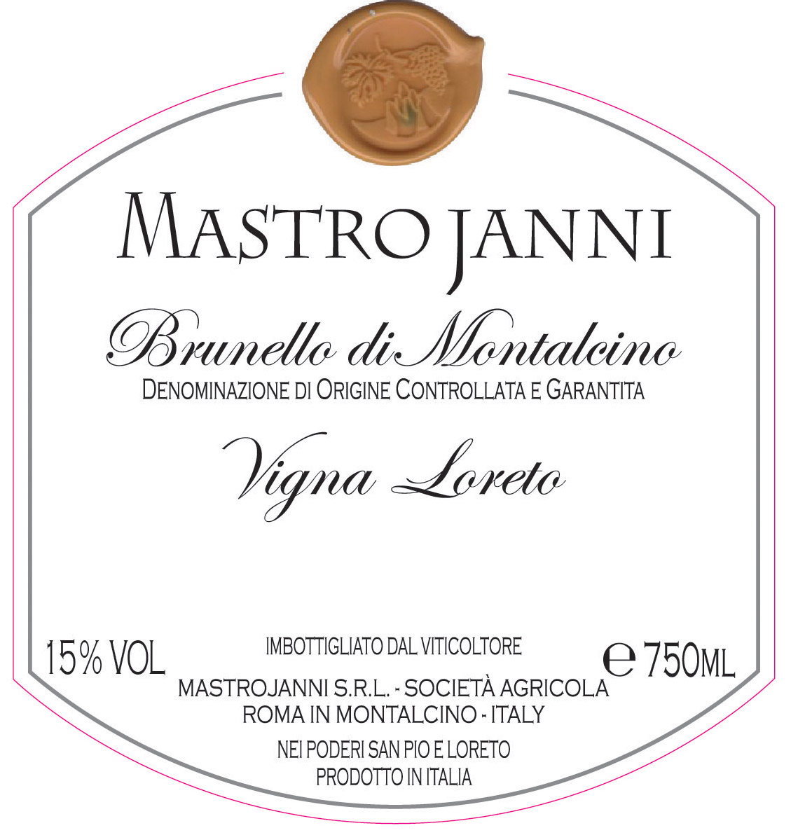 MastroJanni - Brunello di Montalcino - Vigna Loreto label