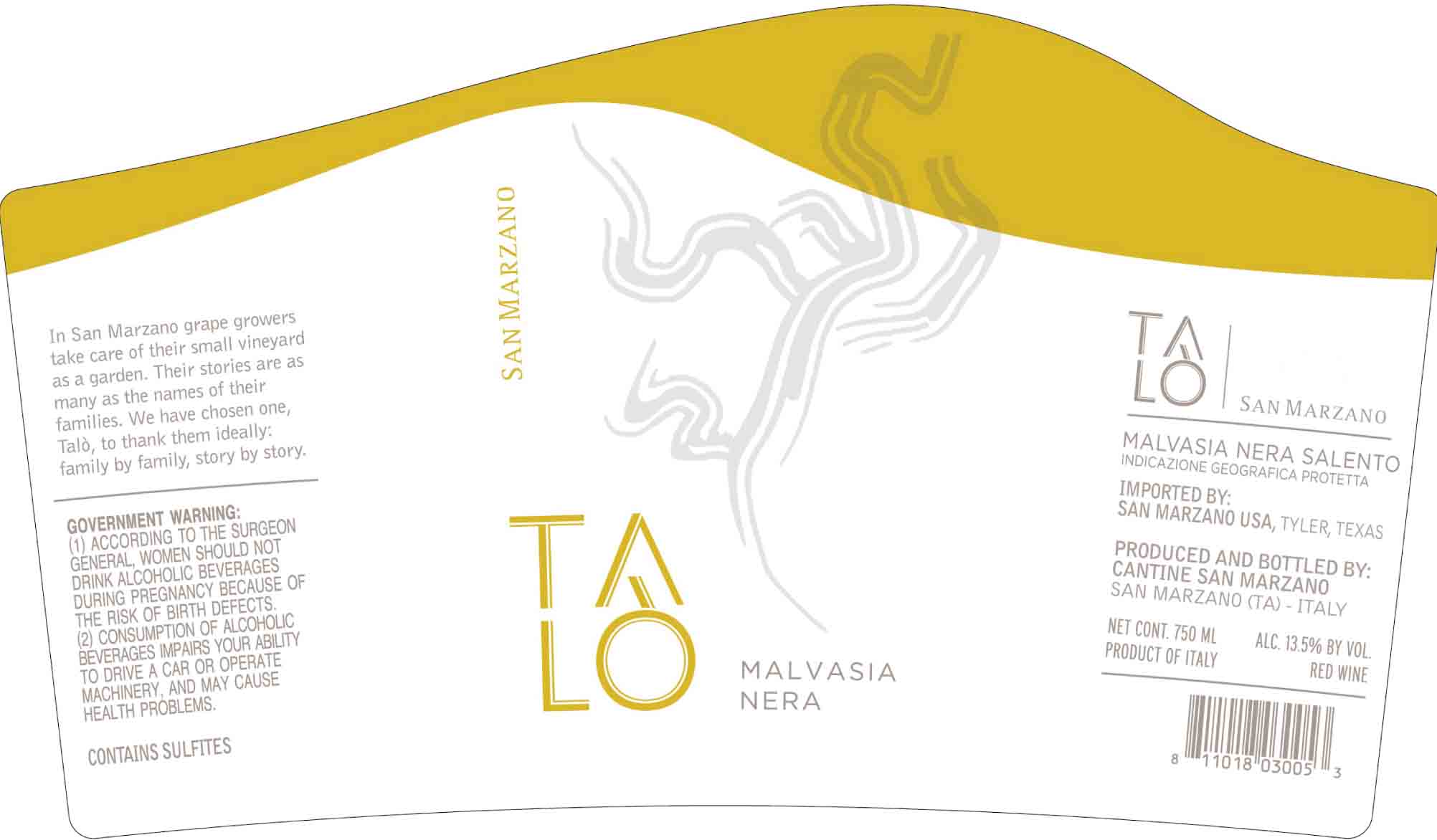 Talo Malvasia Nera Salento label