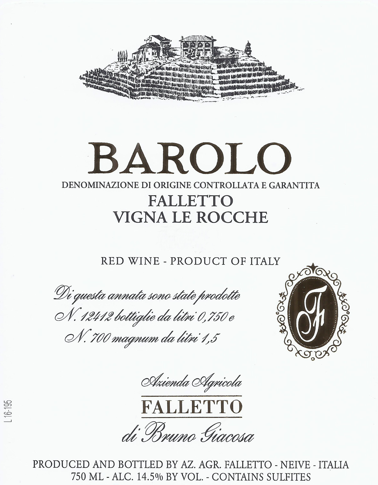 Bruno Giacosa - Barolo Le Rocche Del Falletto label