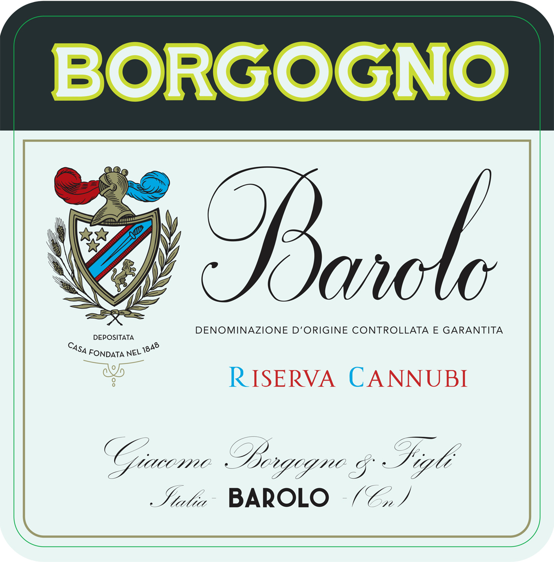 Giacomo Borgogno Riserva Cannubi label