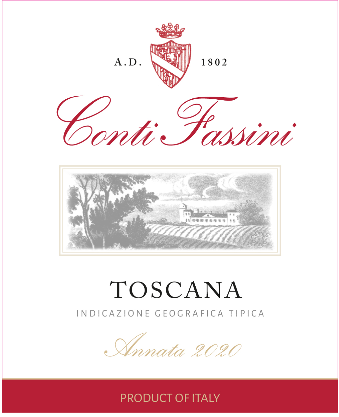 Conti Fassini - Toscana Rosso IGT label