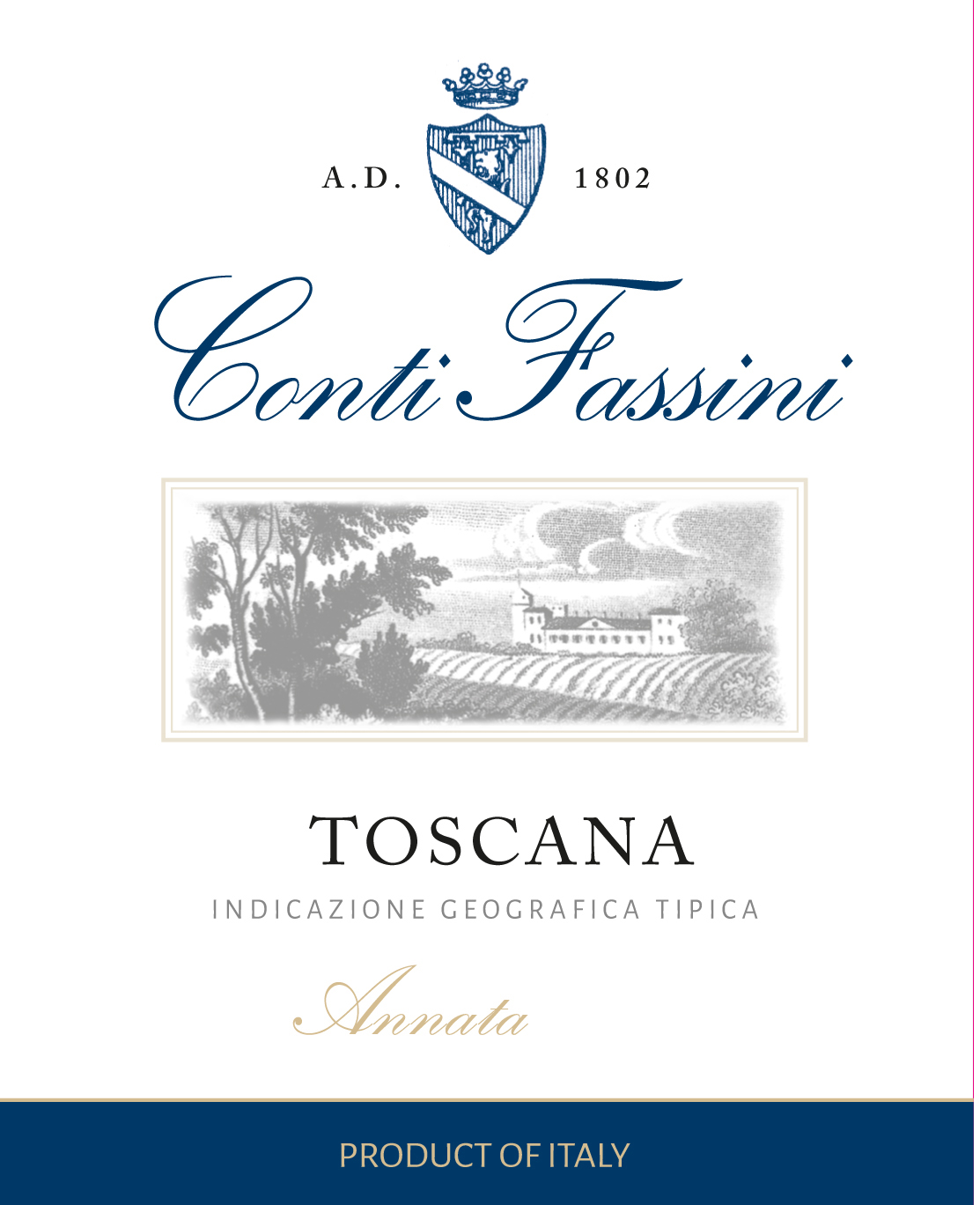 Conti Fassini - Toscana Bianco IGT label